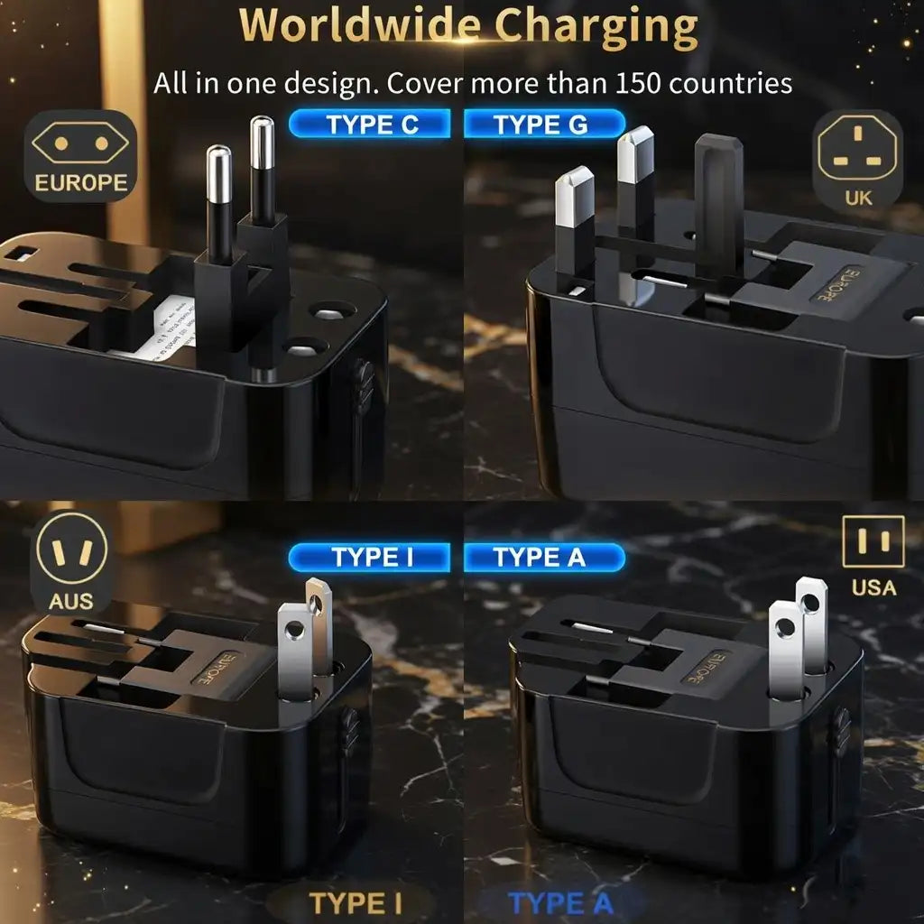 Universal Travel Adapter - Dual USB, Surge Protection