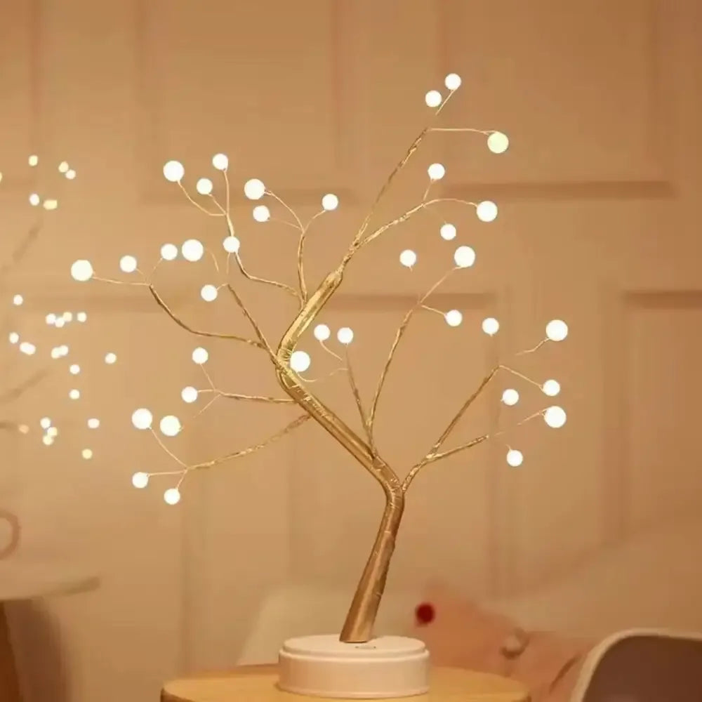 Cherry Blossom Tree Night Light Artificial Bonsai LED Lamp with Touch Switch