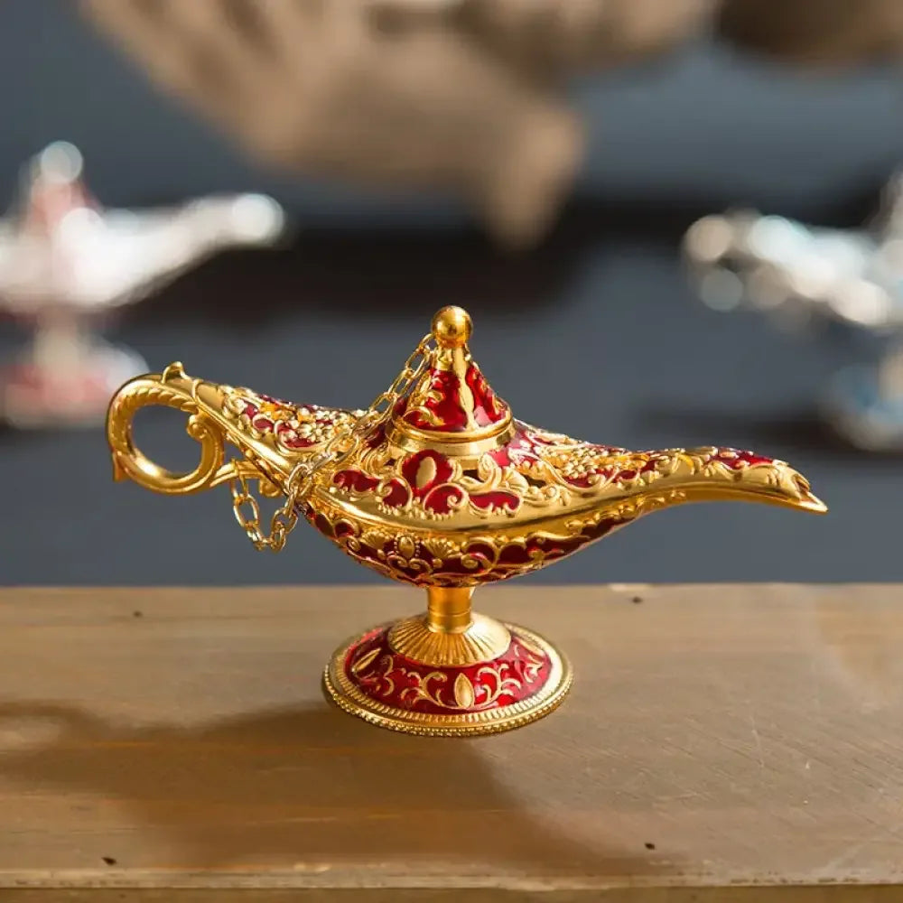 Classic Rare Hollow Legend Aladdin Magic Genie Lamps Incense Burners Retro