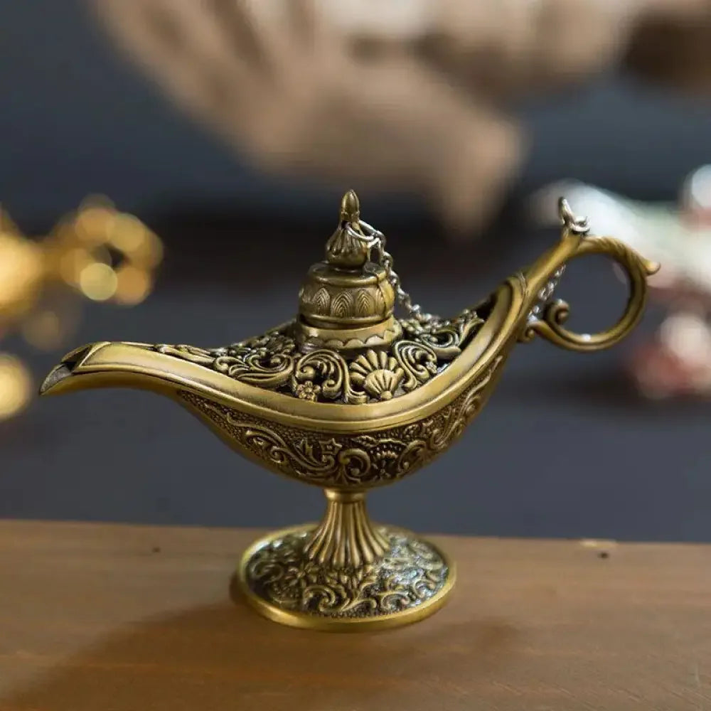 Classic Rare Hollow Legend Aladdin Magic Genie Lamps Incense Burners Retro