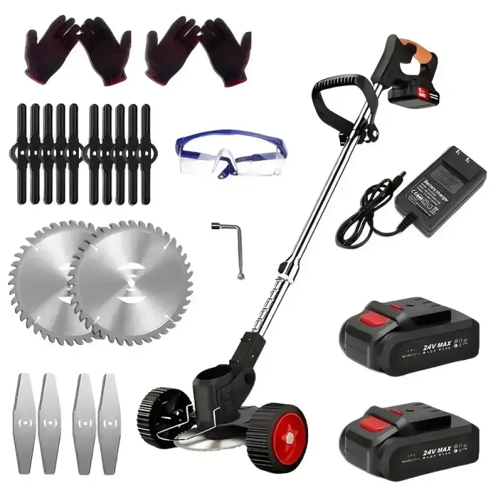 Cordless Lawn Trimmer & Edger with 2 Batteries