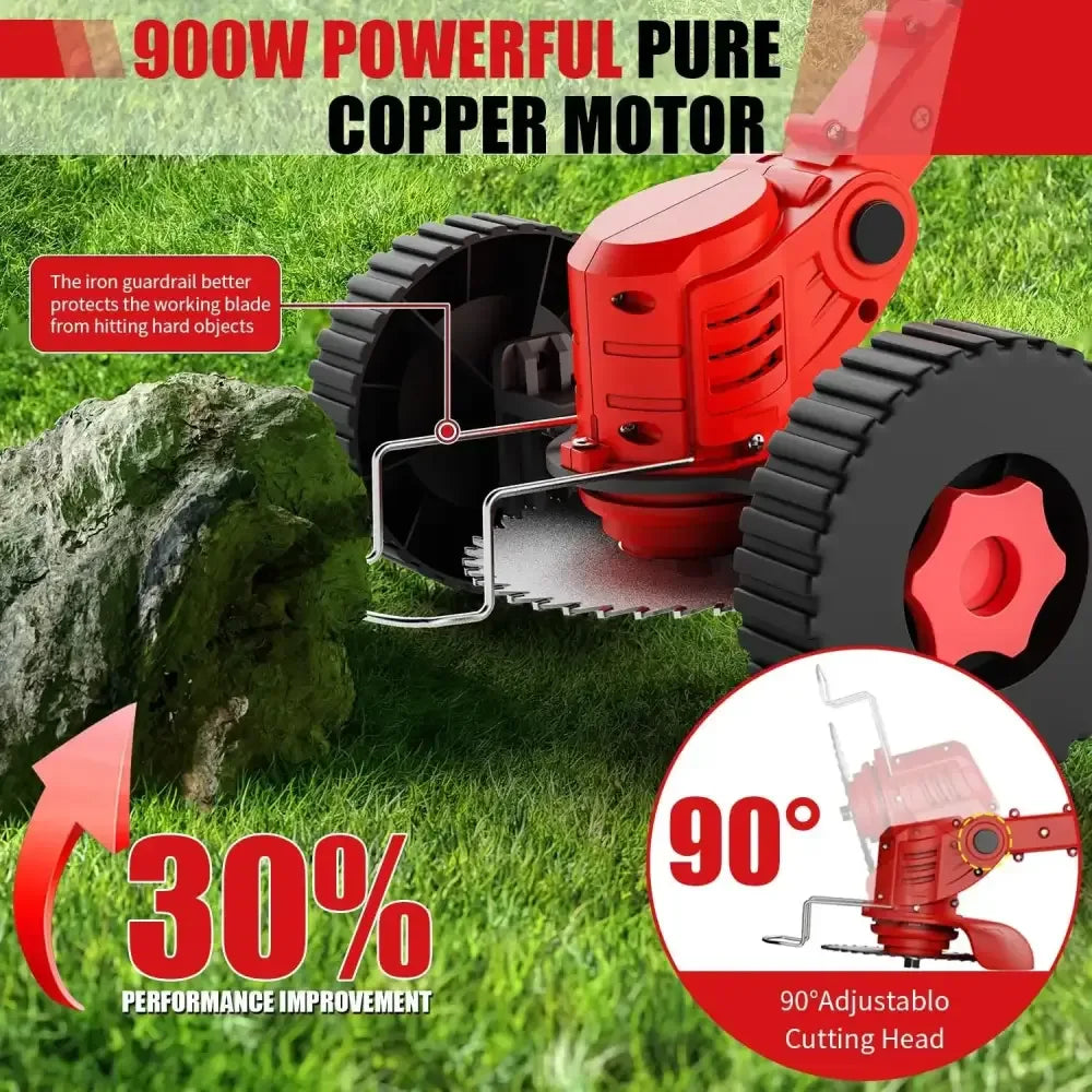 Cordless Lawn Trimmer & Edger with 2 Batteries