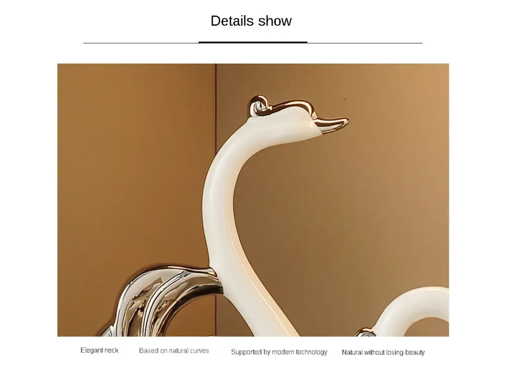 Swan Pair Sculpture – Elegant Ceramic Accent Set for Home Decor