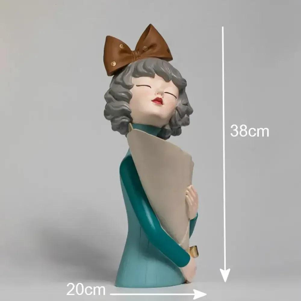 Cute creative Bouquet Girl Ornaments Sculpture Statue