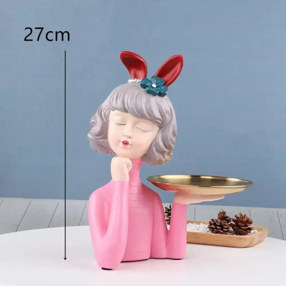Cute creative Bouquet Girl Ornaments Sculpture Statue