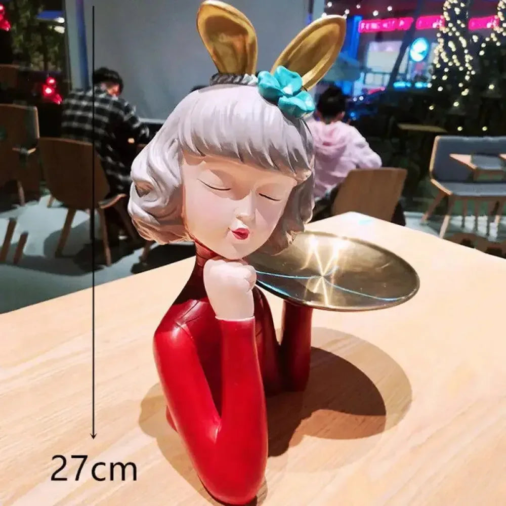 Cute creative Bouquet Girl Ornaments Sculpture Statue