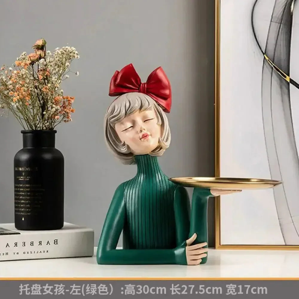 Cute creative Bouquet Girl Ornaments Sculpture Statue