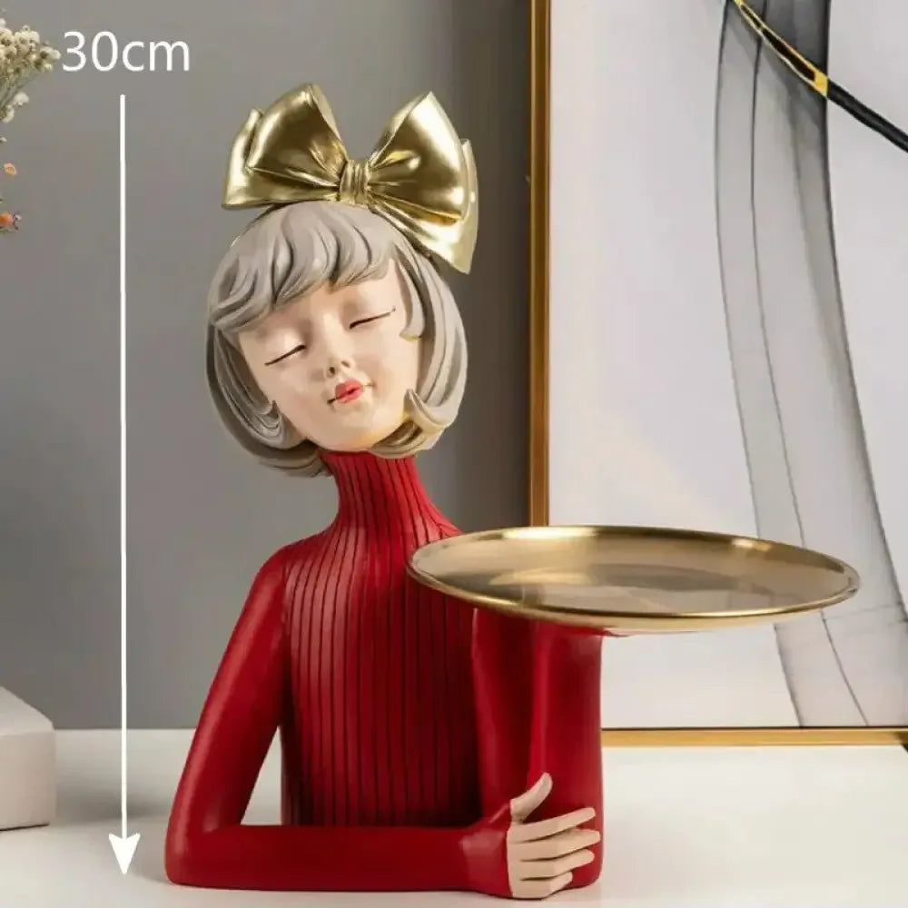 Cute creative Bouquet Girl Ornaments Sculpture Statue