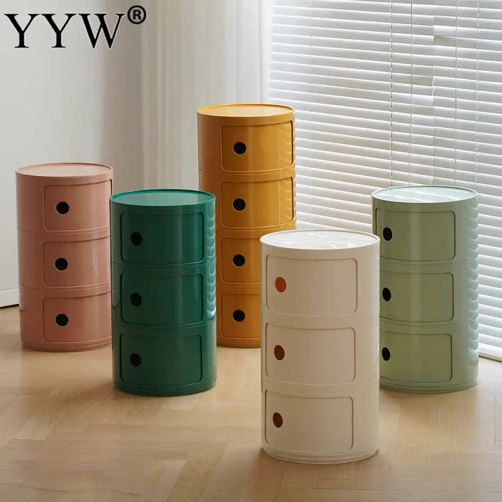 Round Multi-Layer Bedside Storage Table