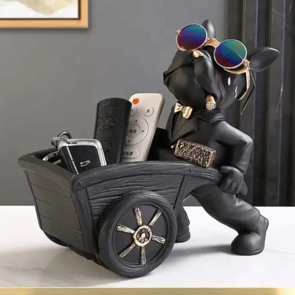 Decorative Statue French Bulldog Storage Figurine Key Holder