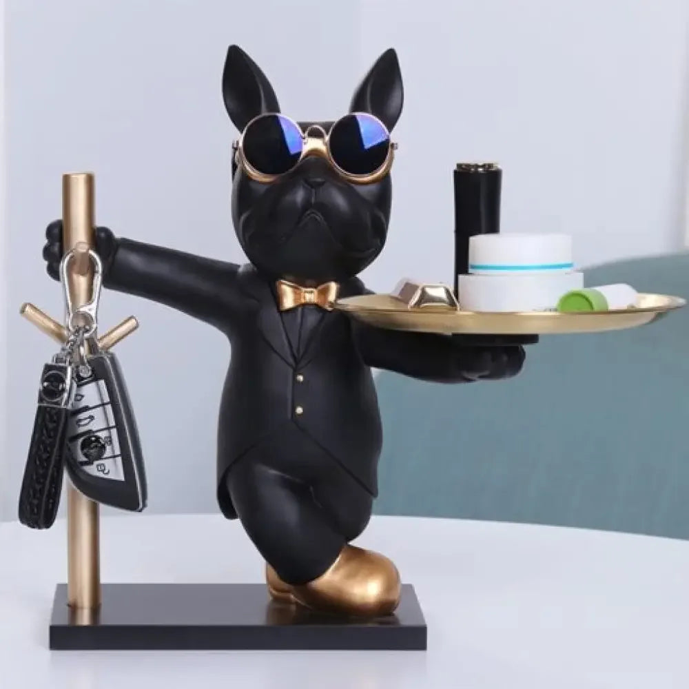 Decorative Statue French Bulldog Storage Figurine Key Holder