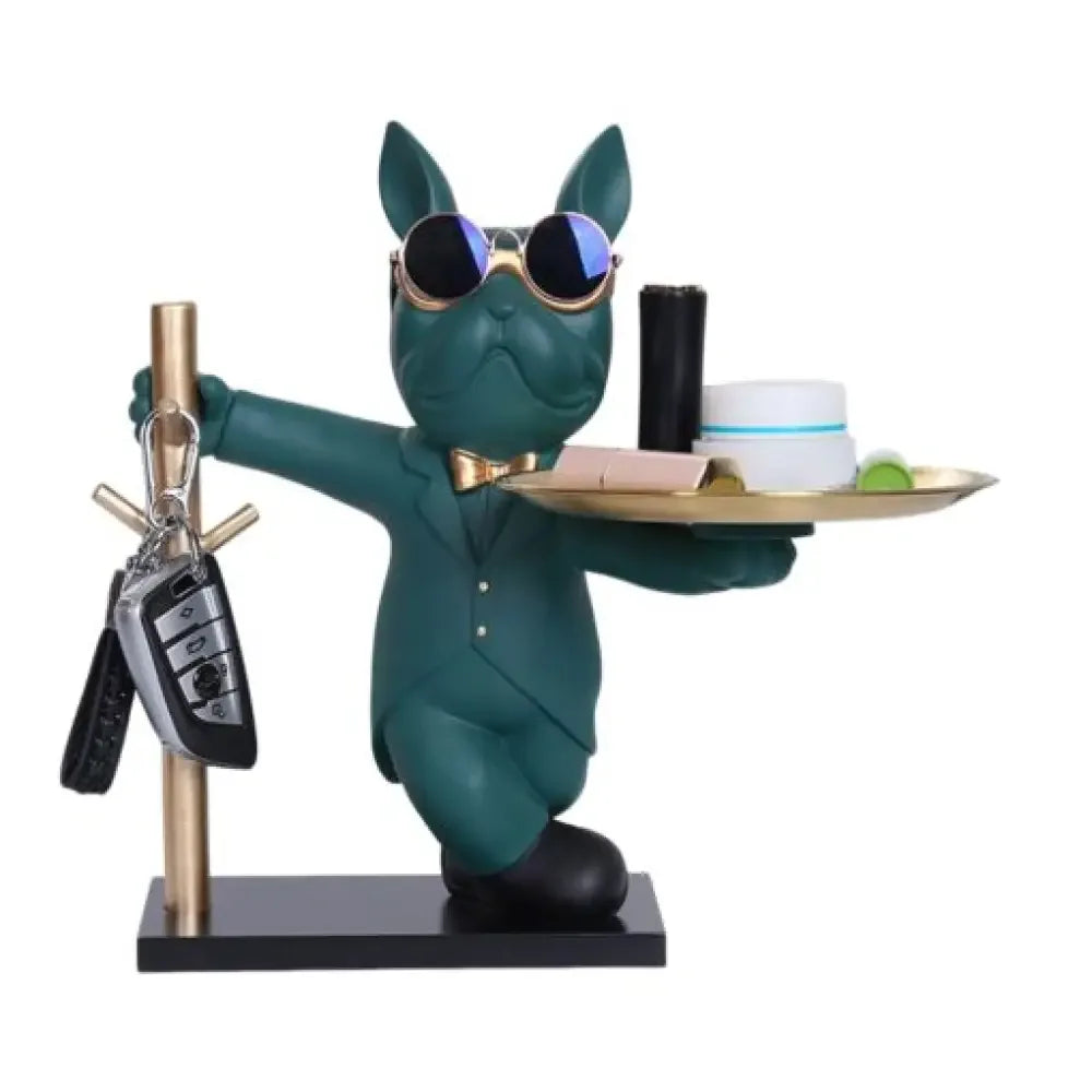 Decorative Statue French Bulldog Storage Figurine Key Holder