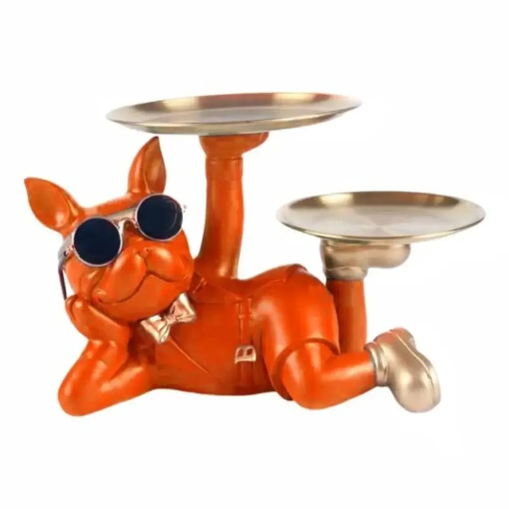 Decorative Statue French Bulldog Storage Figurine Key Holder