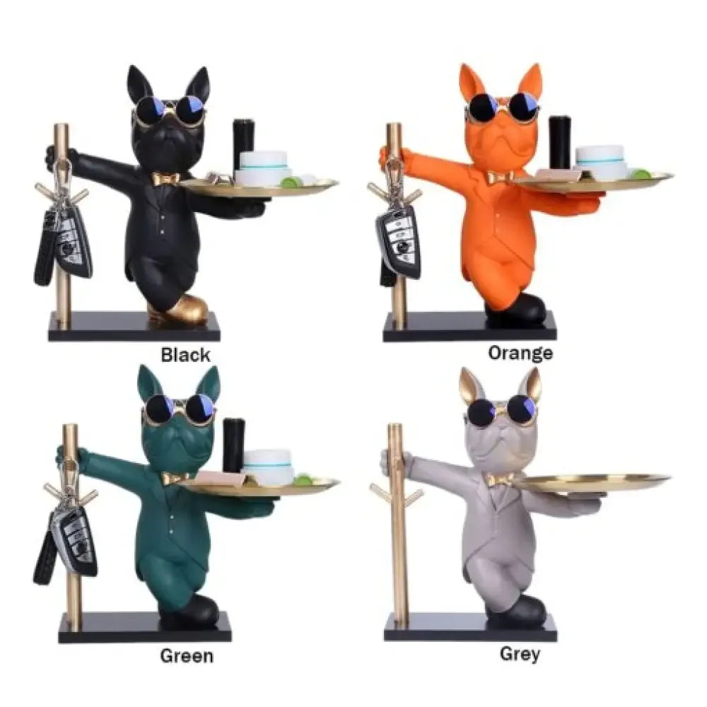 Decorative Statue French Bulldog Storage Figurine Key Holder