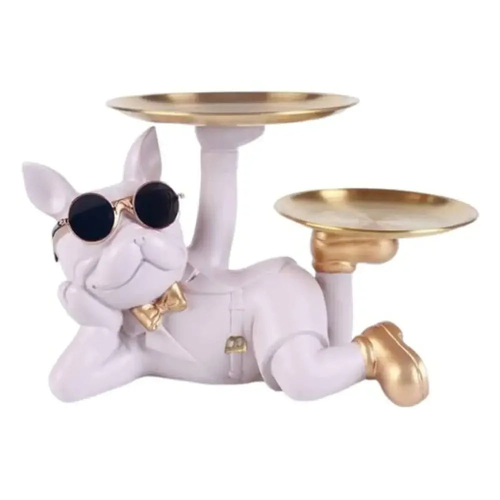 Decorative Statue French Bulldog Storage Figurine Key Holder