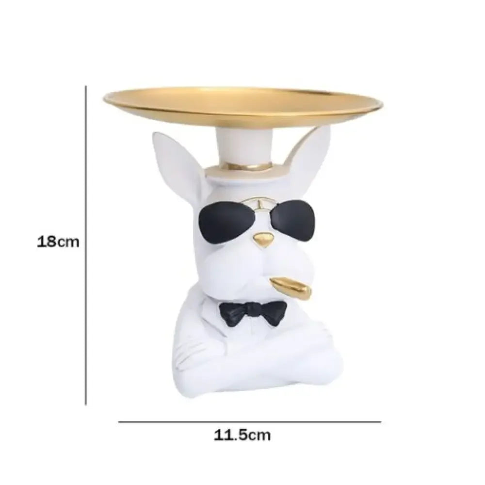 Decorative Statue French Bulldog Storage Figurine Key Holder