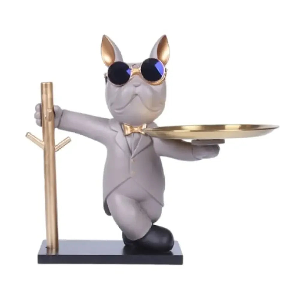 Decorative Statue French Bulldog Storage Figurine Key Holder