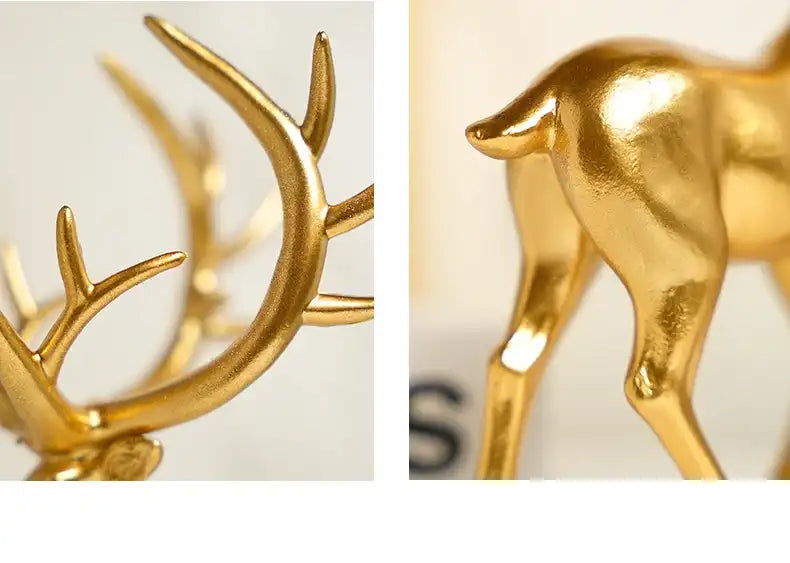 Luxury Elk Ornaments Set - Resin Deer Figurines