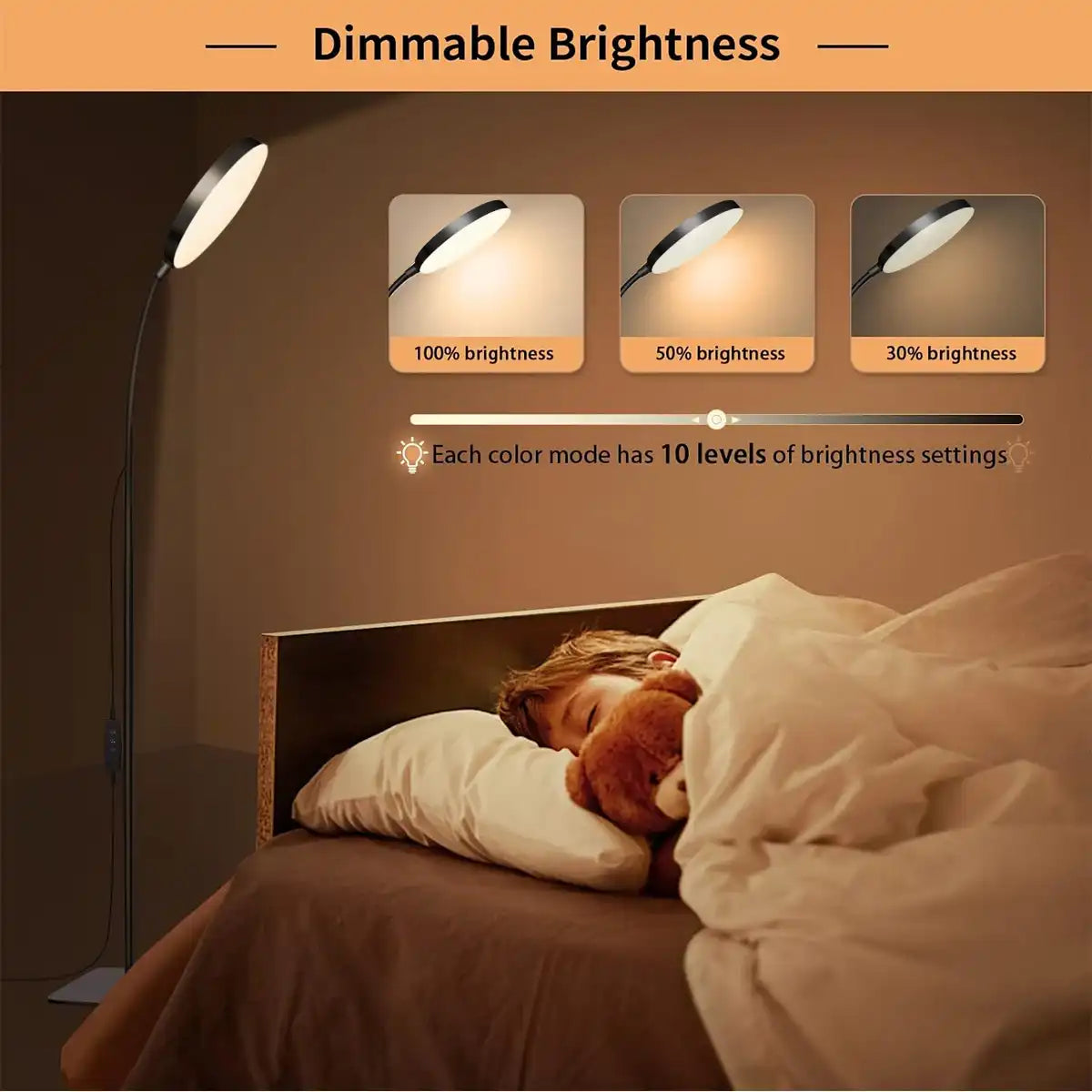 LED Floor Lamp with Flexible Gooseneck