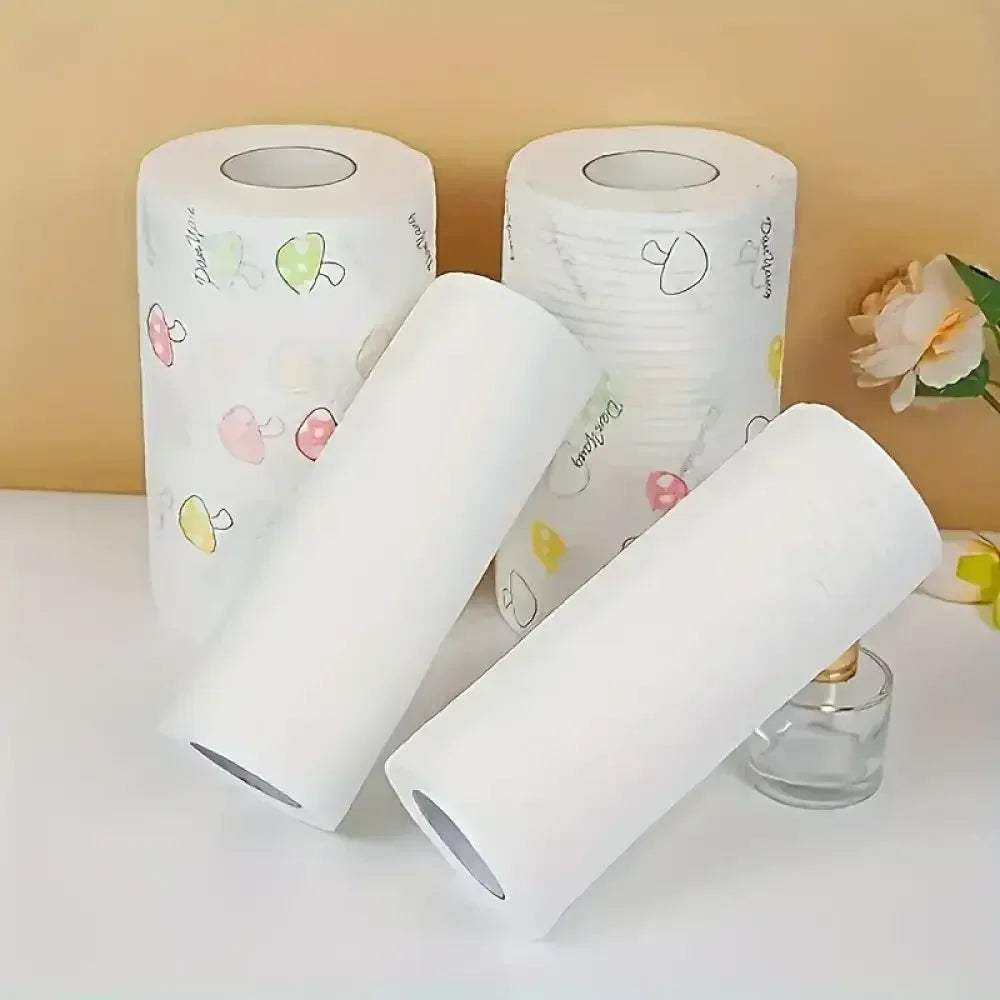 Disposable Kitchen Lazy Cloth 1-Roll (400 Sheets) | Washable, Dry & Wet Dual-Use, Non-Stick Oil Towel