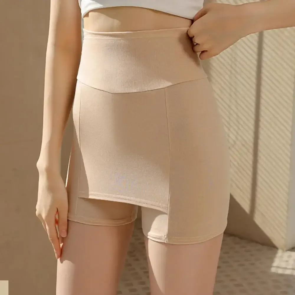 Double-layer Front Crotch Ice Silk Safety Shorts