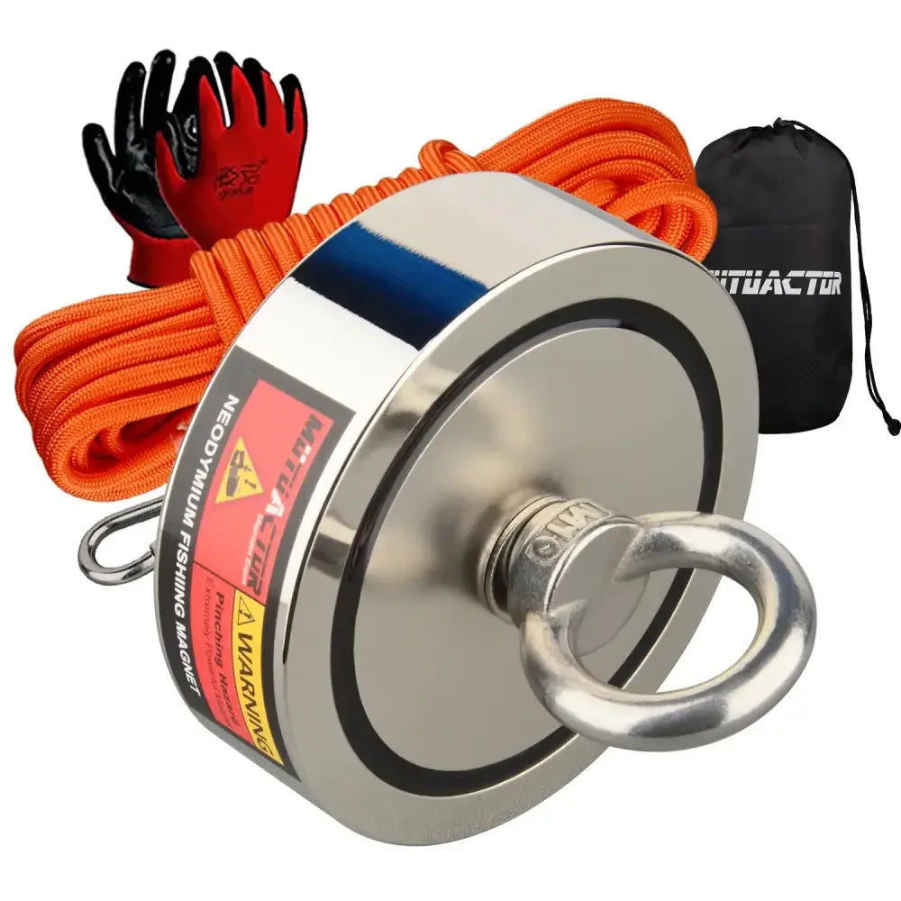 Double-Sided Neodymium Fishing & Salvage Magnet Hook | Heavy-Duty 150kg to 350kg Pull Force