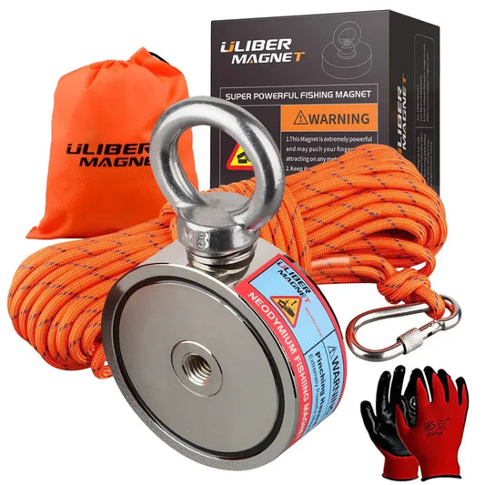 Double-Sided Neodymium Fishing & Salvage Magnet Hook | Heavy-Duty 150kg to 350kg Pull Force