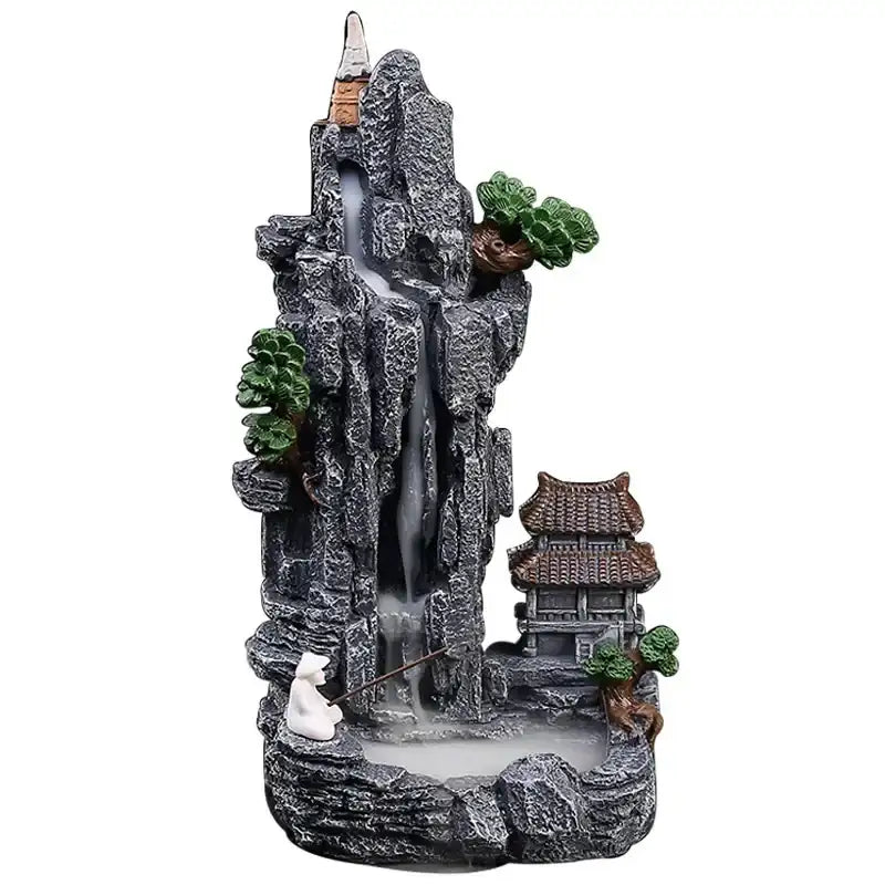 Mountain Waterfall Backflow Incense Burner - Resin Sculpture