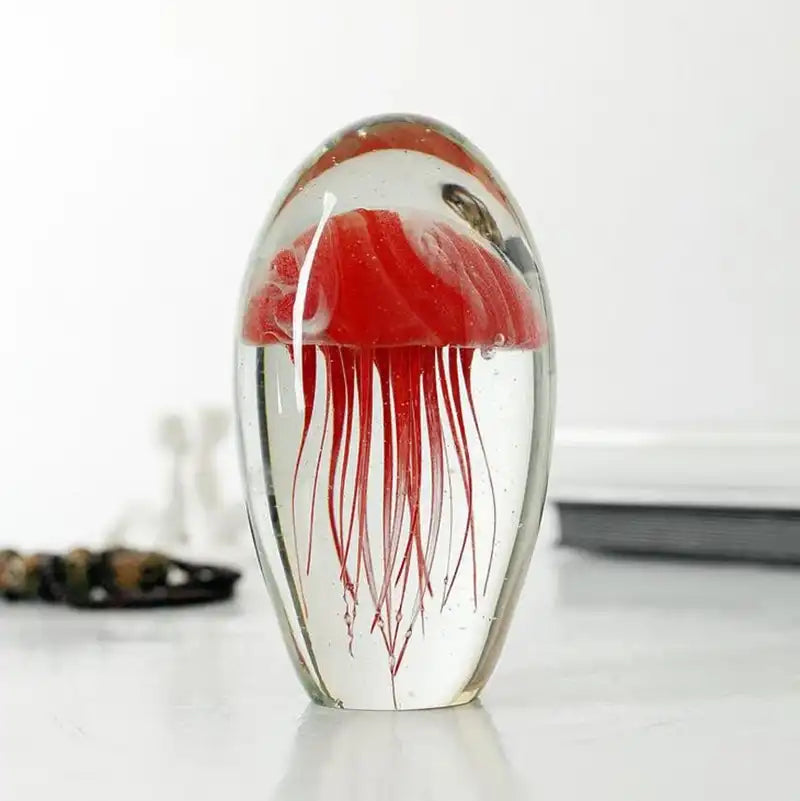 Handmade Glass Jellyfish Paperweight