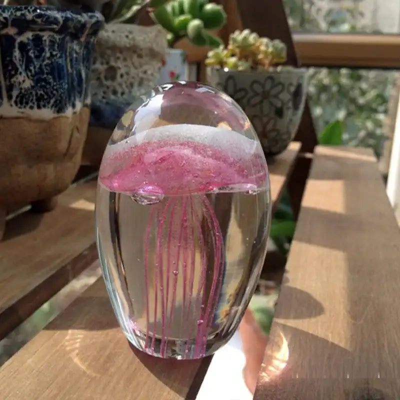 Handmade Glass Jellyfish Paperweight