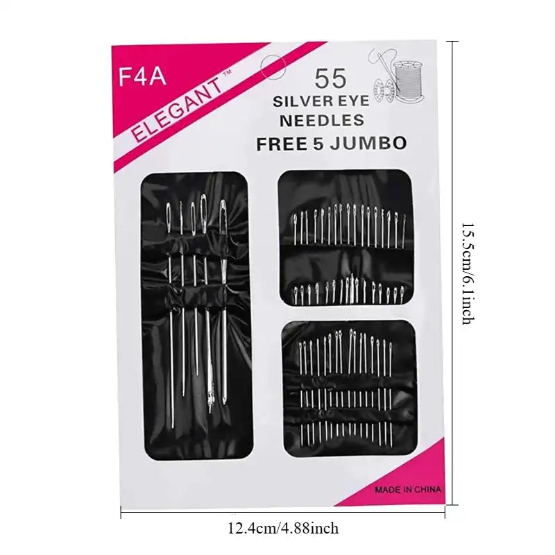 Stainless Steel Multi-size Sewing Needles - Pack Of 55