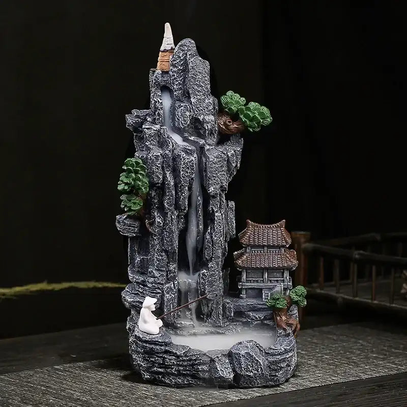 Mountain Waterfall Backflow Incense Burner - Resin Sculpture