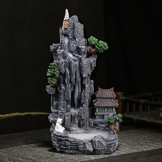 Mountain Waterfall Backflow Incense Burner - Resin Sculpture