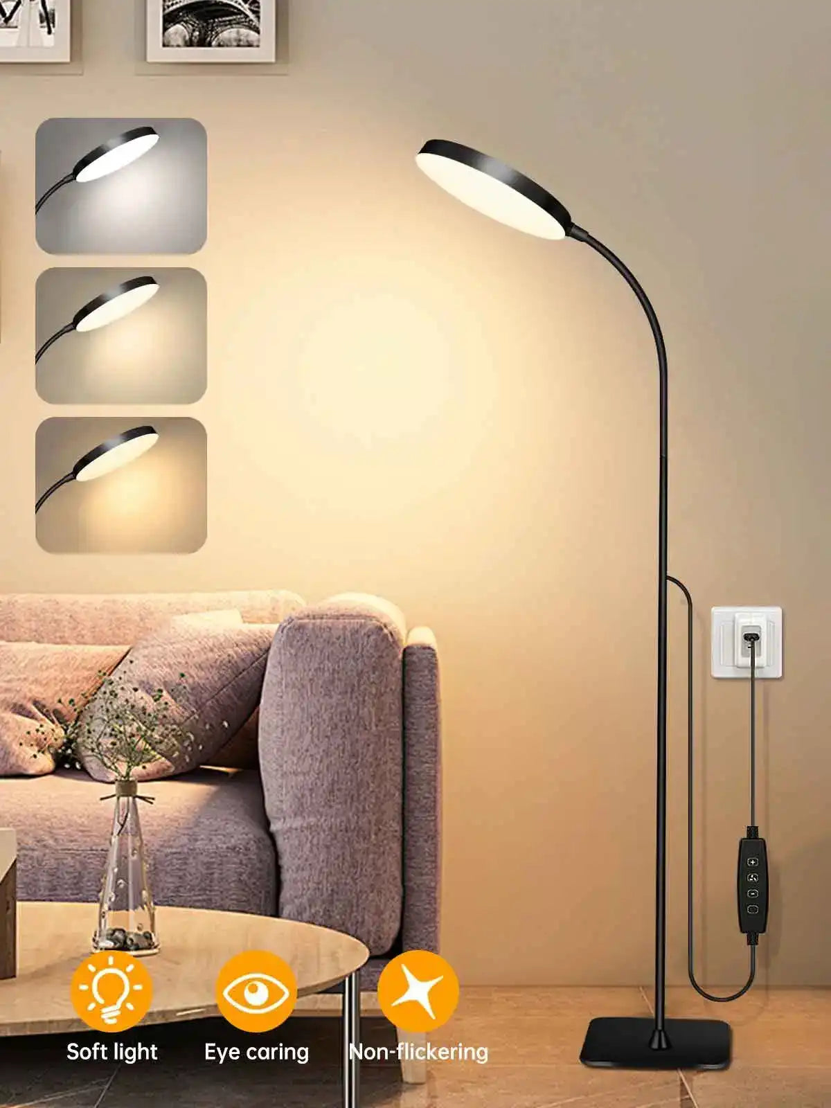 LED Floor Lamp with Flexible Gooseneck