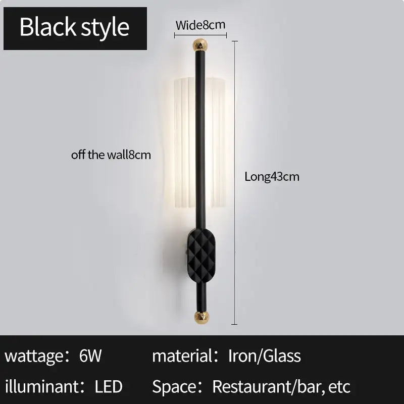 Nordic Pipe LED Wall Sconce - Acrylic Tube, Diamond Mount