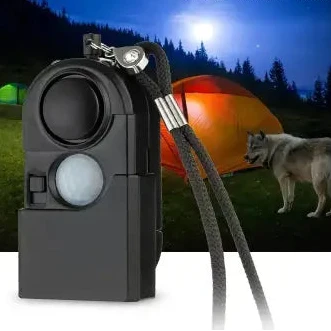 Mini PIR Motion Sensor Security Alarm — 120dB SOS Alert with LED Flashlight
