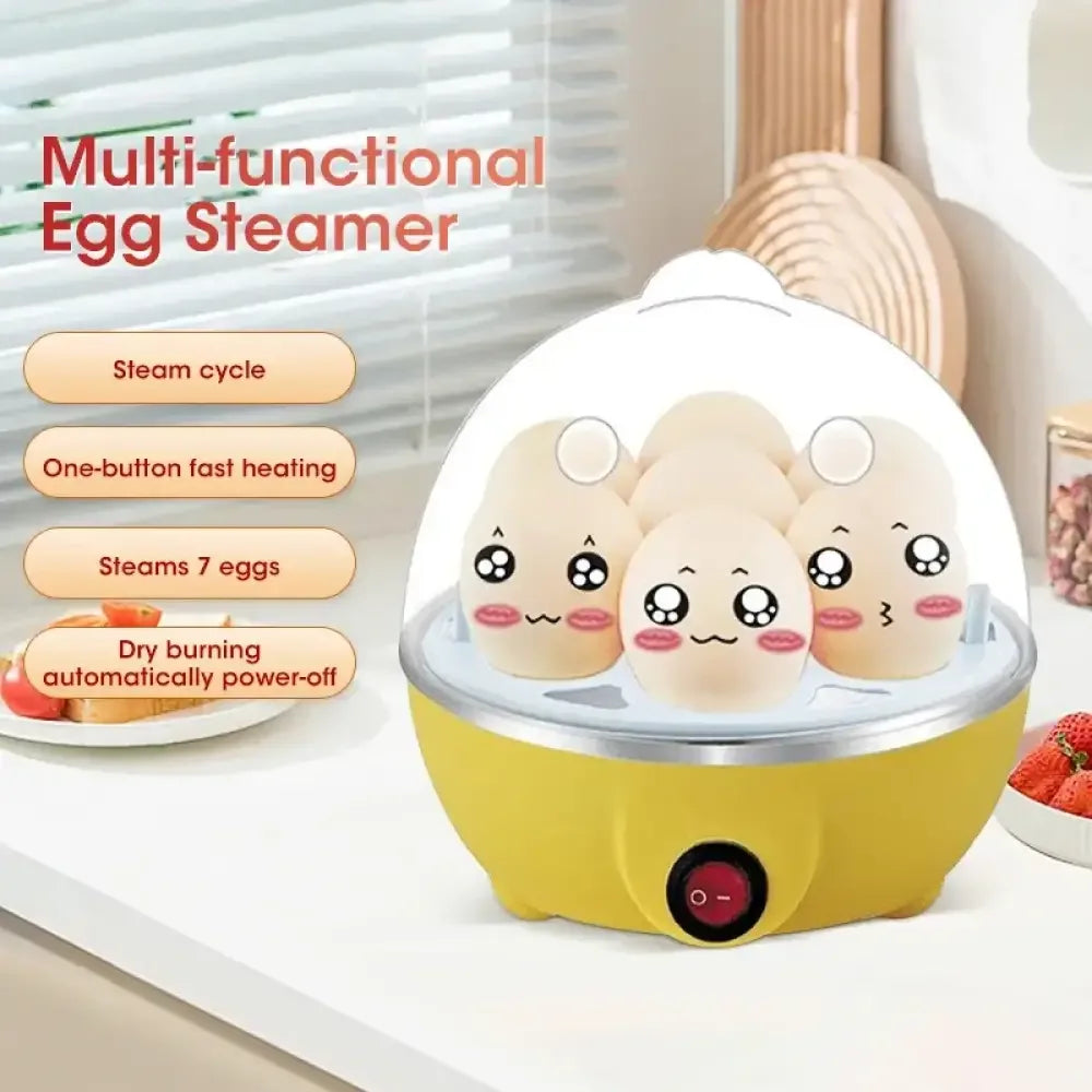 Egg Cooker with Automatic Power Off – 7 Egg Multi-Functional Steamer for Boiled Eggs, Custard & Breakfast