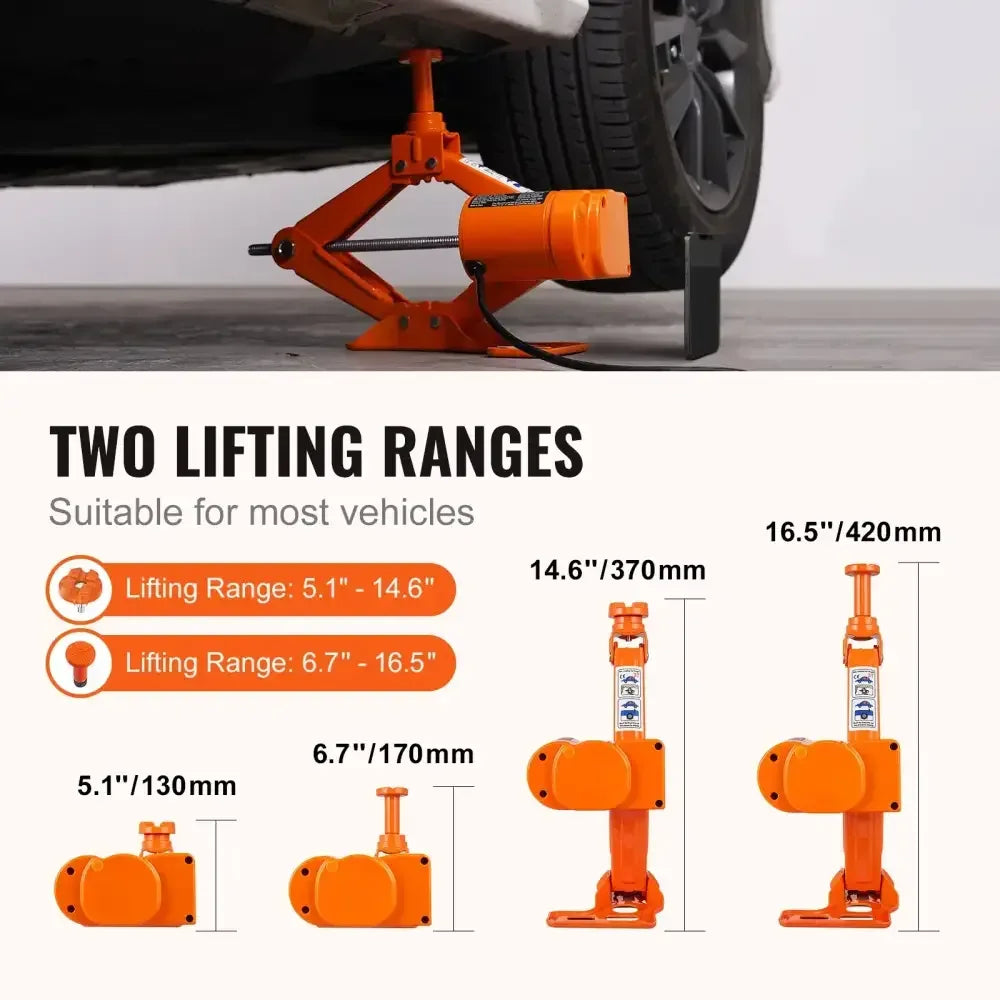 Electric Car Jack Kit 3T Scissor Jack with 12V Impact Wrench and Carrying Case