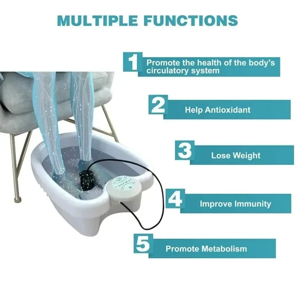Electric Ionic Foot Detox Machine | Mini Portable Hydrotherapy Spa Massage Array
