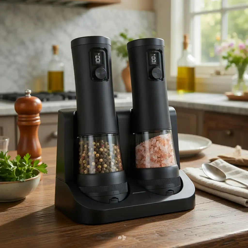 USB Rechargeable Electric Salt & Pepper Grinder Set