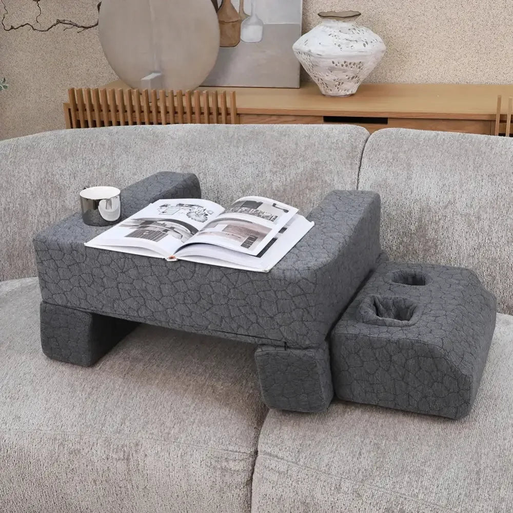 Extra Large Lap Desk Pillow with Cup Holder Gaming & Reading Arm Rest
