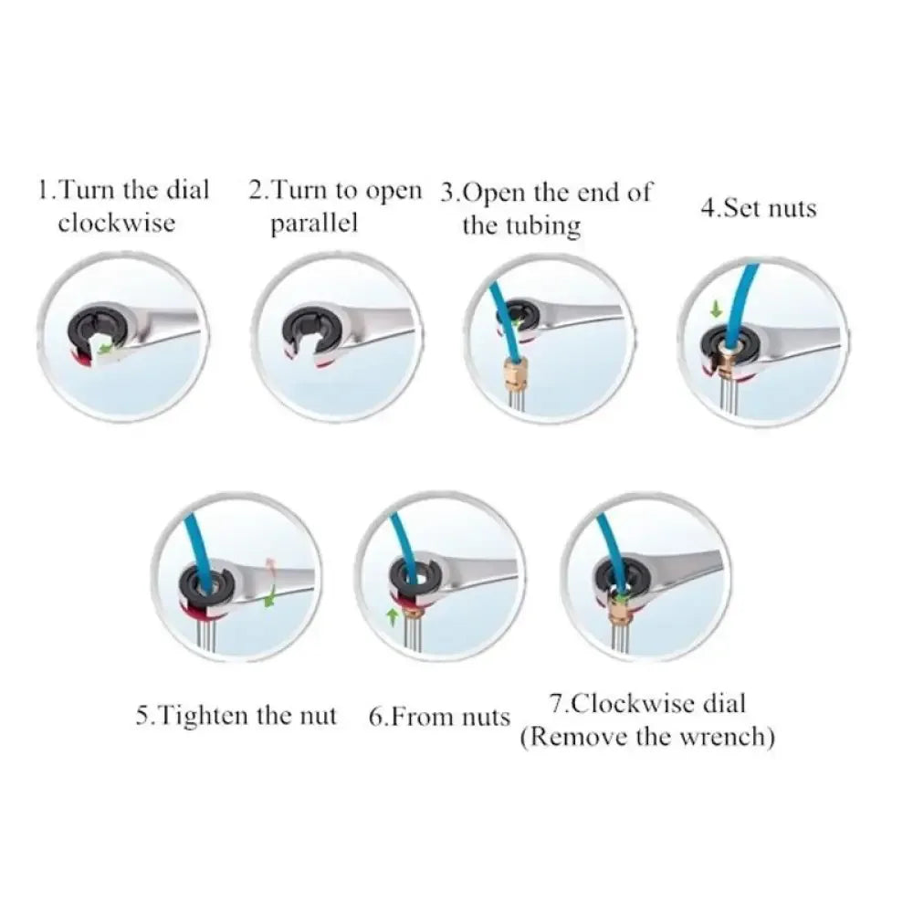 Flexible Head Tubing Ratchet Wrench
