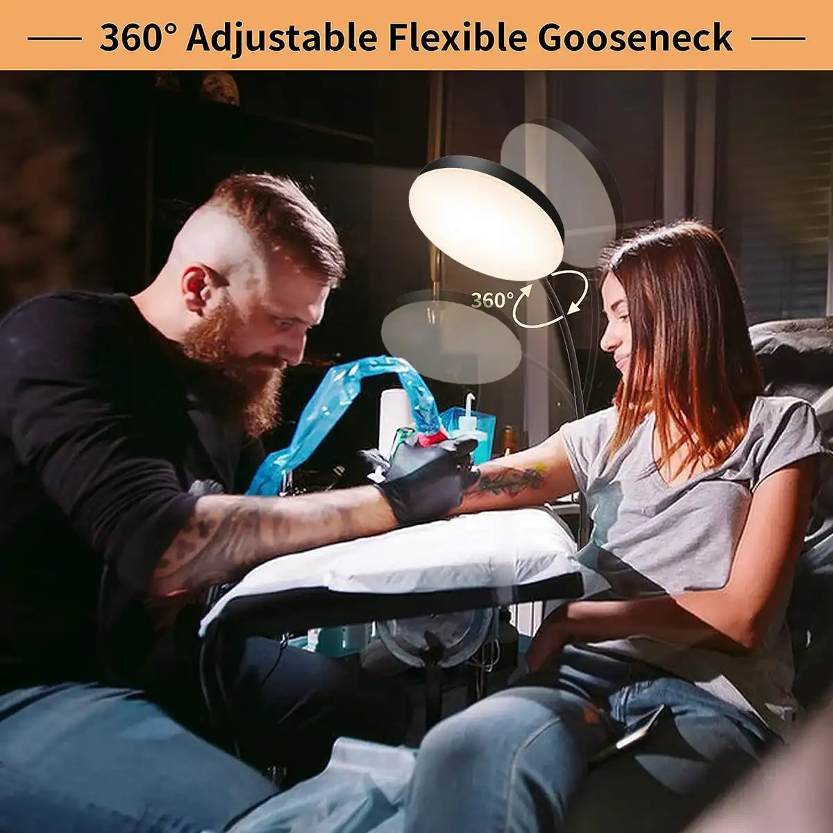 LED Floor Lamp with Flexible Gooseneck