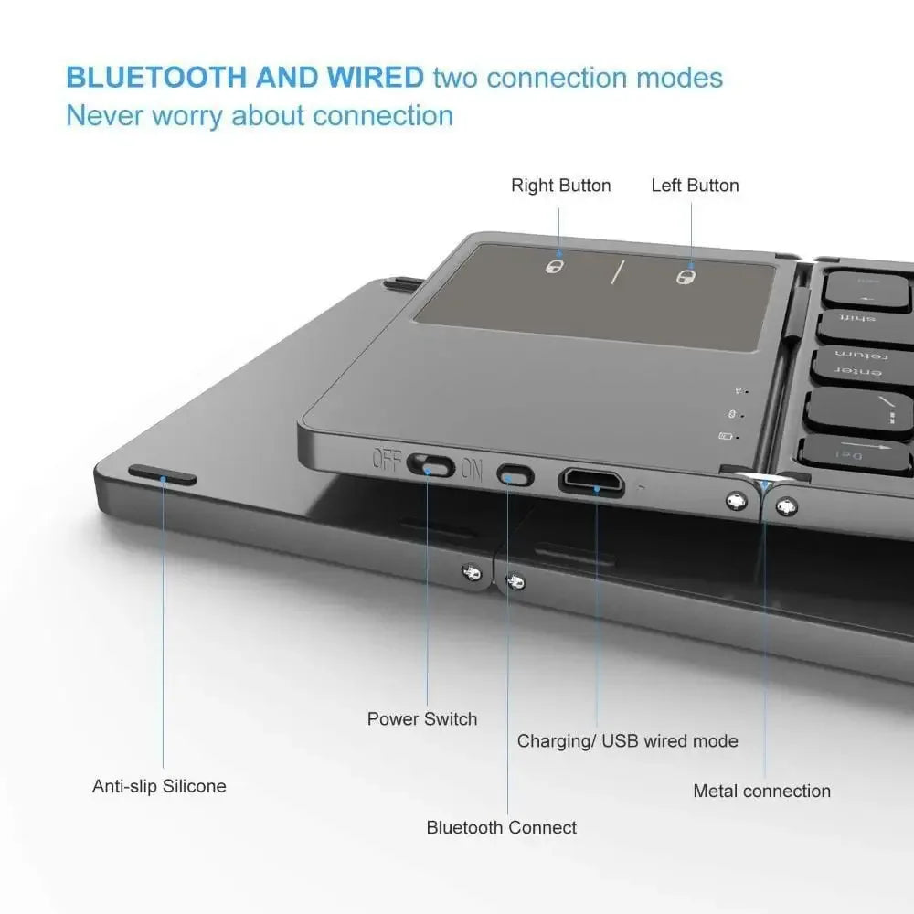 Foldable Bluetooth USB Charging Keyboard