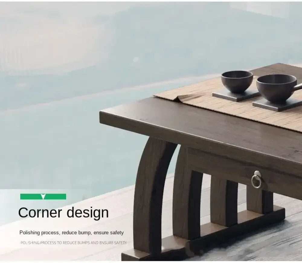 Foldable Low Tea Table – Japanese Tatami Bamboo Kang Table Bay Window