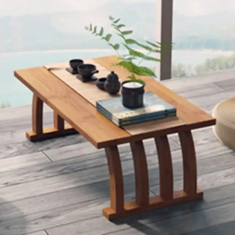 Foldable Low Tea Table – Japanese Tatami Bamboo Kang Table Bay Window