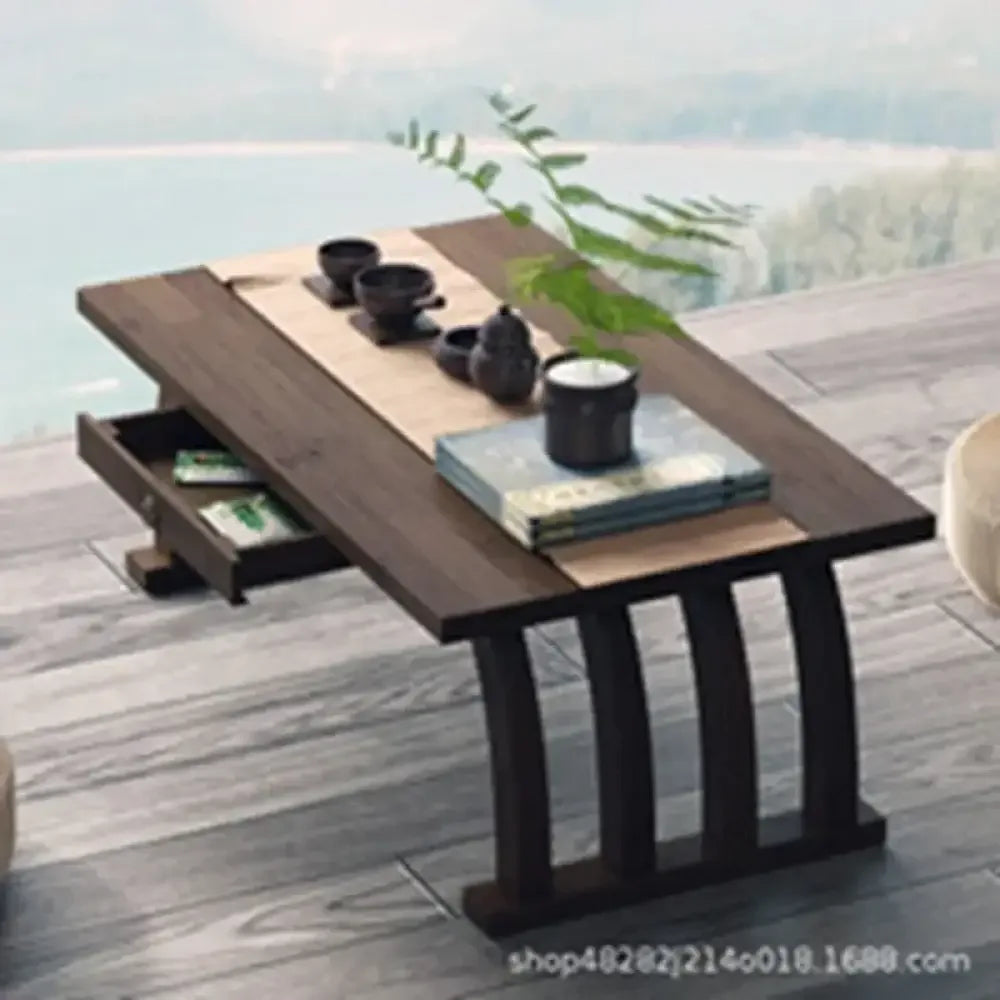 Foldable Low Tea Table – Japanese Tatami Bamboo Kang Table Bay Window