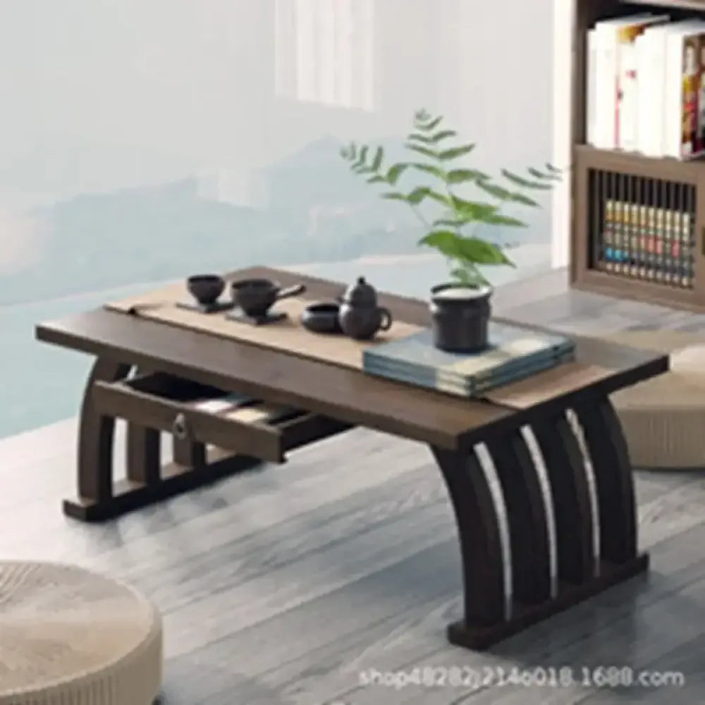 Foldable Low Tea Table – Japanese Tatami Bamboo Kang Table Bay Window