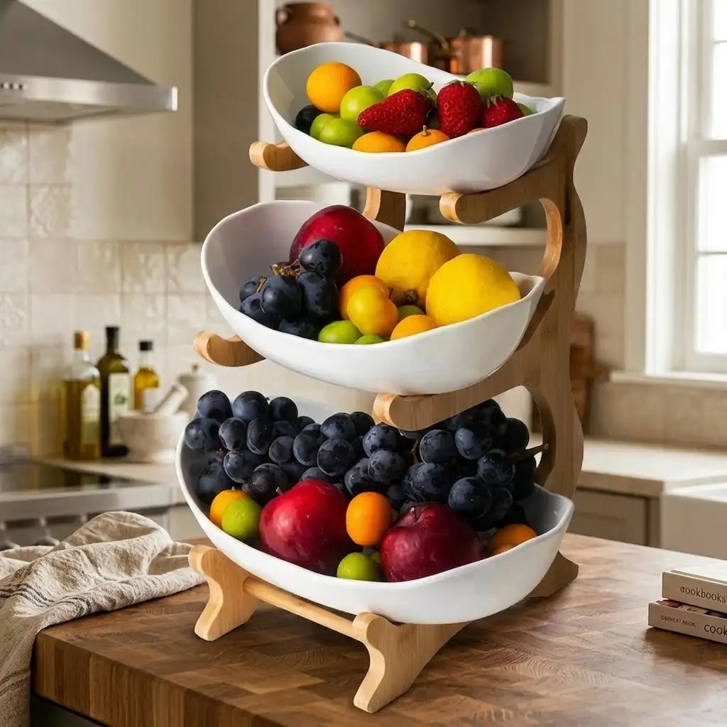 Creative Modern 3-Tier Salad Bowl & Fruit Plate Set