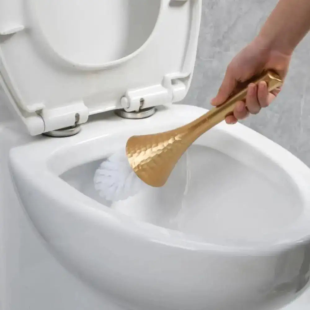 Luxury Hammered Toilet Brush with Globe Base Holder